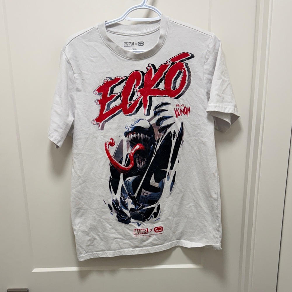 Marvel x ECKO Logo Tee - White with Black Print